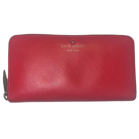 kate spade Handbags - Kate Spade Cherry Lane Red Leather Zip Around Long Wallet